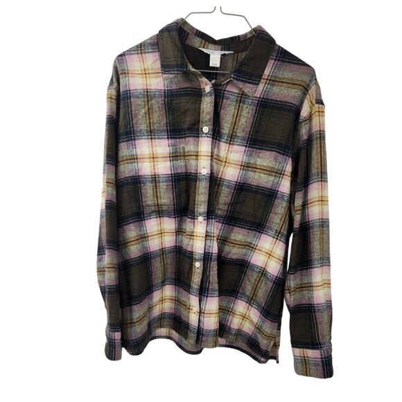 Old Navy Tops - Old Navy Plaid Boyfriend Shirt - Women's Size Large